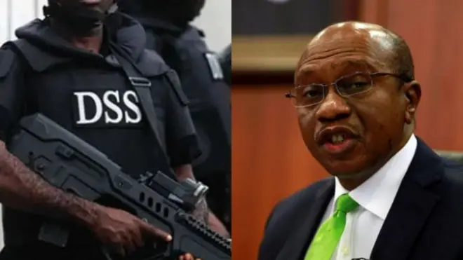 Aworan Emefiele ati oṣiṣẹ EFCC kan