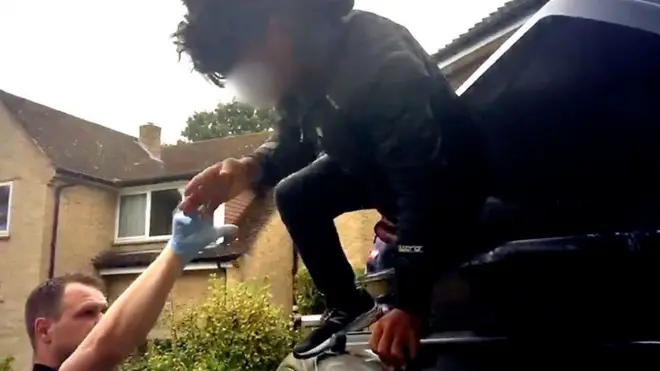 teen in roof box