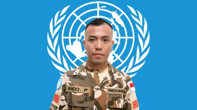 Praka Rico Pramudia, prajurit TNI yang meninggal di rumah sakit di Beirut, pada Jumat (24/04).