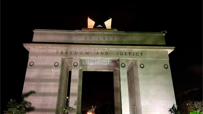 Independence Arch, freedom and justice, Accra, Ghana FOR NIGH