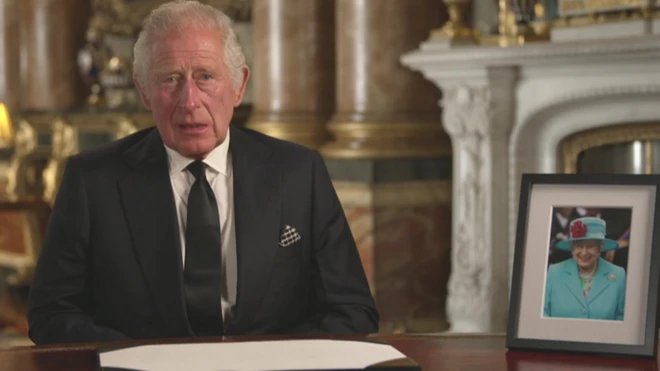 King Charles during his address to the nation