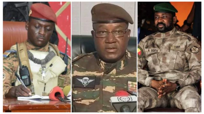 Aworan awọn Olori ijọba ologun Niger, Mali ati Burkina Faso