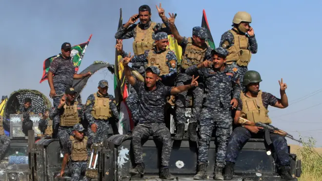Iraqi security forces in Kirkuk outskirts