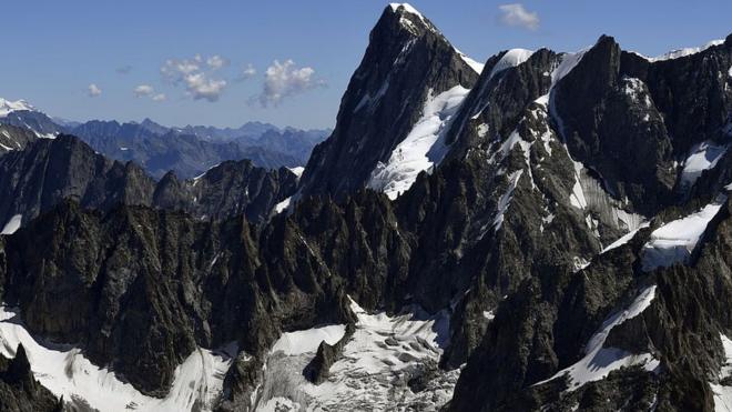 File image of Les Grandes Jorasses peak on Mont Blanc