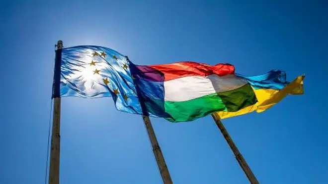 Прапори ЄС, Угорщини та України