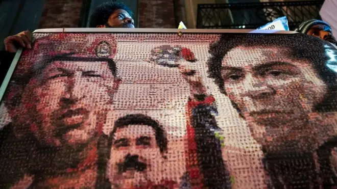 En Estados Unidos hay protestas a favor del gobierno de Nicolás Maduro.