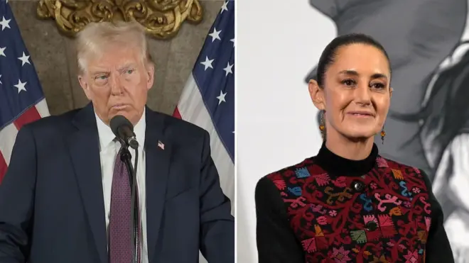 トランプ次期米大統領とメキシコのシェインバウム大統領