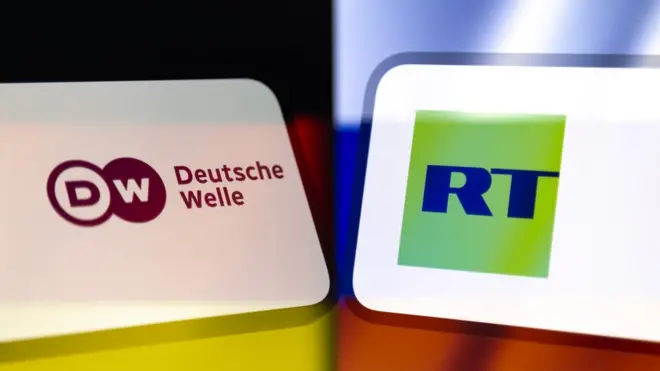 надписи deutsche welle и rt