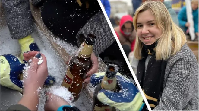 చేతి బాంబులు తయారు చేస్తున్న యుక్రెయిన్ మహిళ