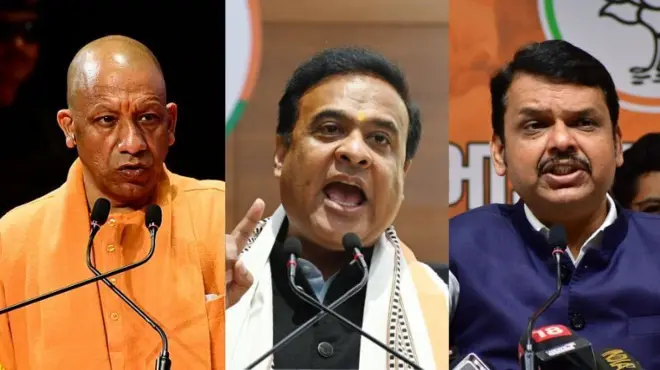 योगी आदित्यनाथ, हिमंत बिस्वा सरमा, देवेंद्र फडणवीस