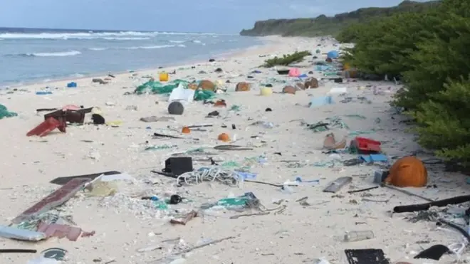 জন-মানবহীন হেন্ডারসন দ্বীপে আবর্জনার দঙ্গল