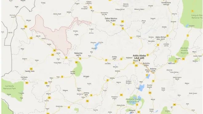 የኢትዮጵያ ካርታ