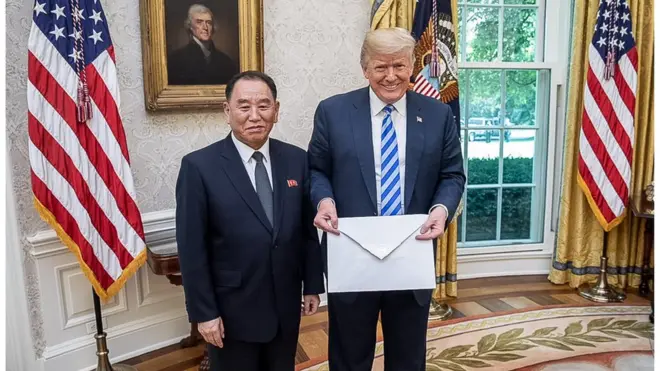 북한 김영철 노동당 부위원장이 미국 트럼프 대통령에게 김정은 친서를 전달했다