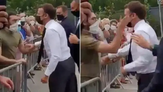 Aliyemzaba kofi Macron azungumza