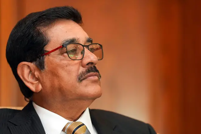 Nandalal Weerasinghe, governor of the Central Bank of Sri Lanka (CBSL), during an interview in Colombo, Sri Lanka, on Friday, March 28, 2025.