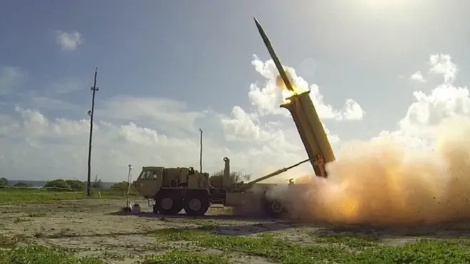 Hình tư liệu của Hệ thống Phòng thủ Hỏa tiễn (Thaad), vốn được thiết kế để ngăn chặn tên lửa của Bắc Hàn