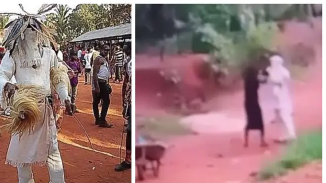Eegun Omebe lapa osi, oun naa lo wa lapa ọtun pẹlu obinrin to ṣi awọn loju u rẹ.