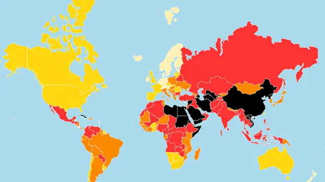 نقشه آزادی رسانه‌ای جهان