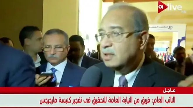 وقال رئيس الوزراء المصري إن الهجوم إرهابي وإن العمل جار على مواجهة المسؤولين عن تنفيذ الهجوم.