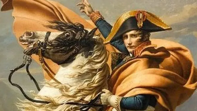 بوناپارٹ سینٹ برنارڈ پاس کو عبور کررہے ہیں - جیکس لوئس ڈیوڈ کی پینٹنگ