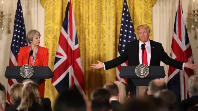 ترامب وماي بعد المباحثات الثنائية في البيت الأبيض
