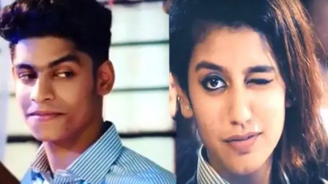 'ઓરુ અદાર લવ' ફિલ્મના એક દૃશ્યમાં રોશન અબ્દુલ રહૂક અને પ્રિયા પ્રકાશ