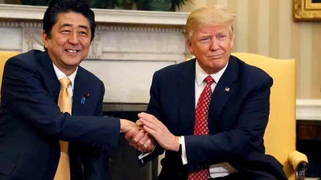 特朗普會見安倍晉三