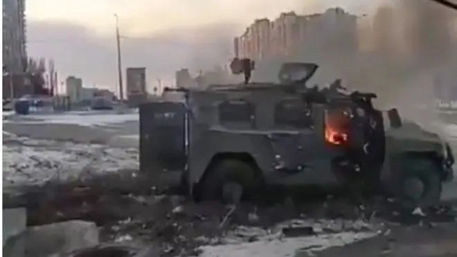 خاركيف احتراق عربة