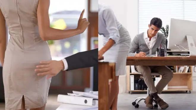 Sexual harassment at work - stock photo