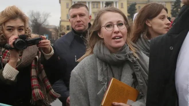 Первое выступление Собчак на митинге в качестве кандидата в президенты было не из легких