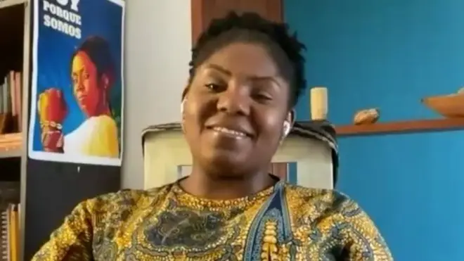 Francia Márquez durante la conversación con BBC Mundo.