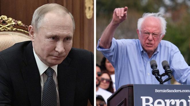 Russian President Vladimir Putin and Democratic presidential candidate Bernie Sanders