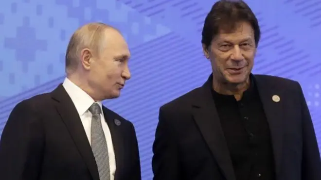 د لومړي وزیر عمران خان او ولسمشر ولادیمر پوتین ارشیف تصویر