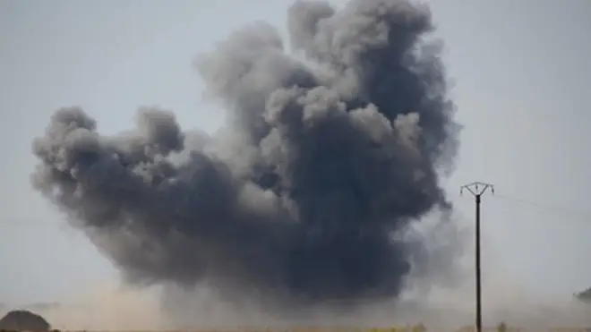 حلب میں بمباری