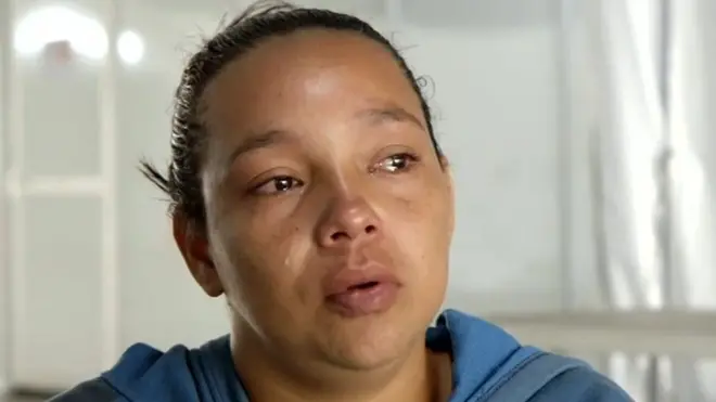 Joven venezolana en la frontera con Berasil