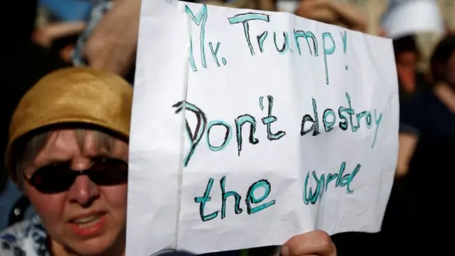Climate change protester in Berlin, 2 June 2017