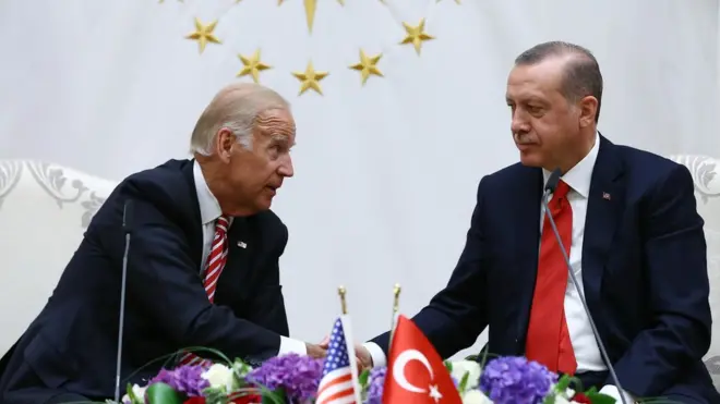 Joe Biden, Cumhurbaşkanı Erdoğan'la görüştü.