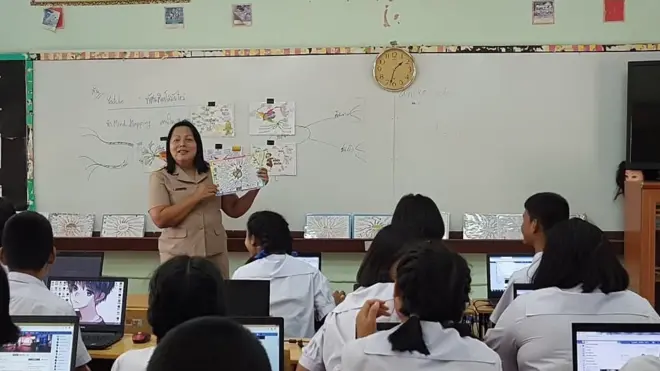 สิริรัฏฐ์ หรือครูเอ ของเด็ก ๆ โรงเรียนบ้านวังเกษตร อ.สว่างอารมณ์ จ.อุทัยธานี บรรจุเป็นข้าราชการครูมา 18 ปี แล้ว