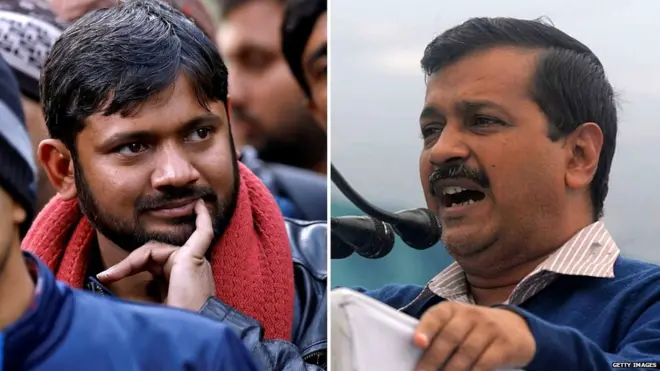 कन्हैया कुमार, अरविंद केजरीवाल