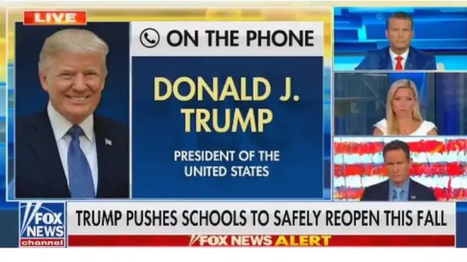 A clip from President Trump's Fox News interview was posted to his Facebook page and Twitter account