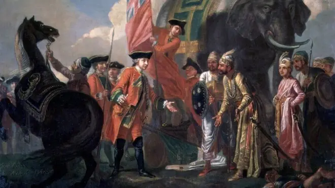 రాబర్ట్ క్లైవ్ ముందు మీర్ జాఫర్