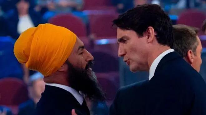 जगमीत सिंह के साथ जस्टिन ट्रूडो