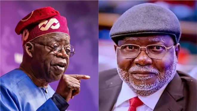 Aworan Tinubu ati onidajọ Ariwoọla