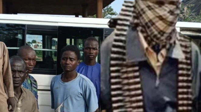 Awọn ero ọkọ duro niwaju bọọsi, agbesunmọmi fi aṣọ boju