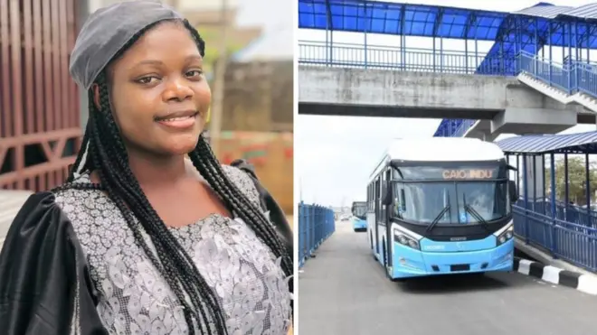 C﻿ollage foto of Bamise wey one BRT driver allegedly rape and kill