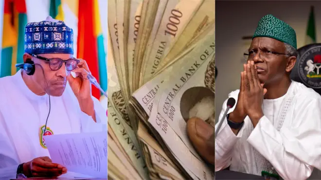 Aworan Aarẹ Buhari, owo beba ẹgbẹrun kan naira odindi ati gomina El-Rufai ti ipinlẹ Kaduna