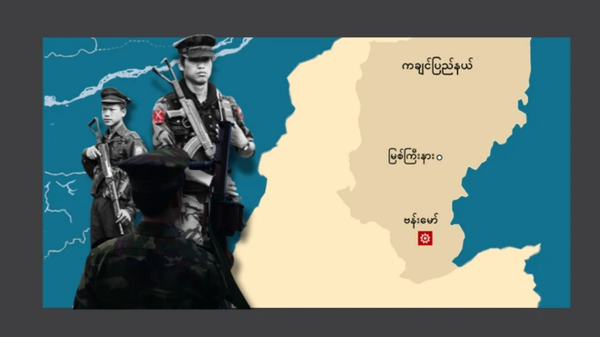 ကချင်ပြည်နယ်၊ မြို့တော် မြစ်ကြီးနား၊ ဗန်းမော်မြို့ နဲ့ KIA တပ်ဖွဲ့ဝင်တွေကို ပေါင်းစပ်ထားတဲ့ ဓာတ်ပုံတွေ 