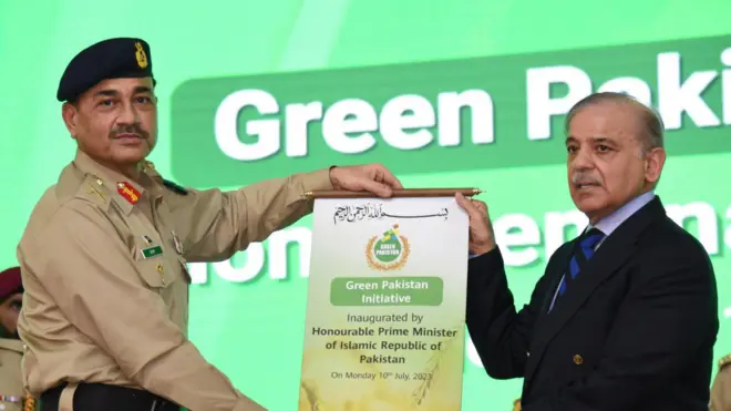 گرین پاکستان منصوبے کی افتتاح پر وزیر اعظم شہباز شریف اور آرمی چیف جنرل عاصم منیر