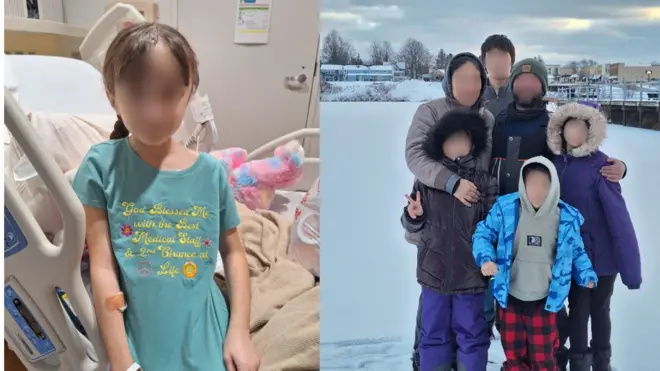 Sara Hernández García (à esquerda) e sua família