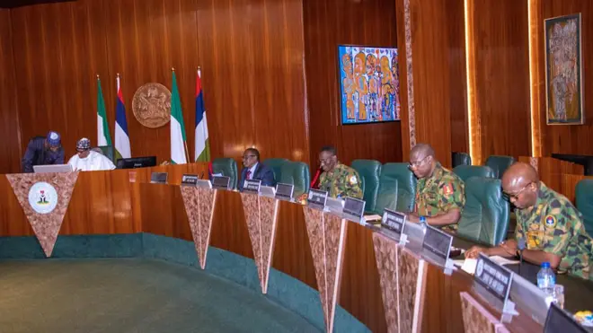 President Buhari and security chiefs